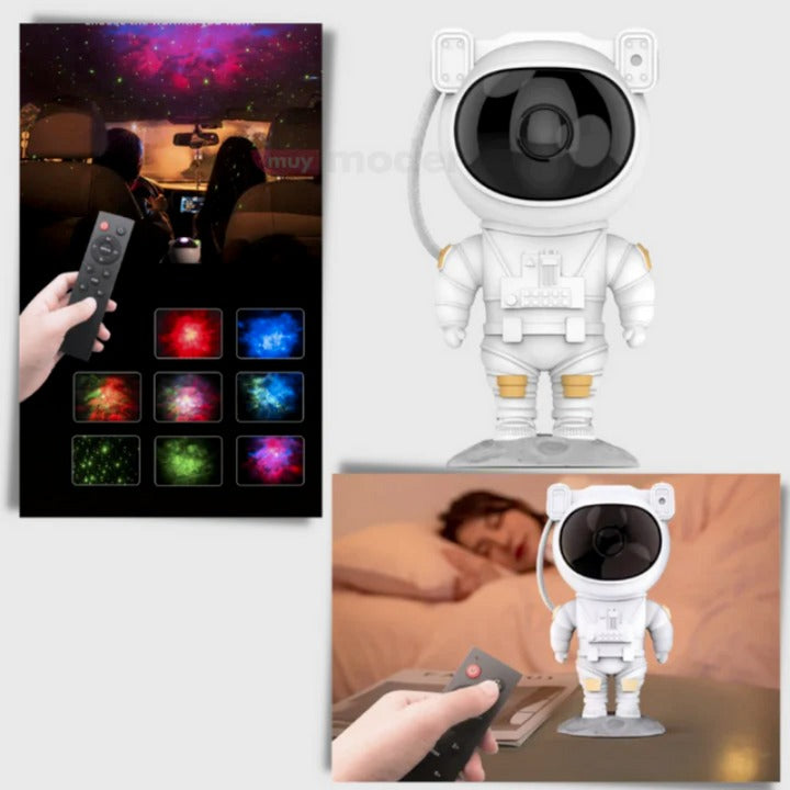 Proyector Astronauta: Luz y Nebulosa en 7 Colores"