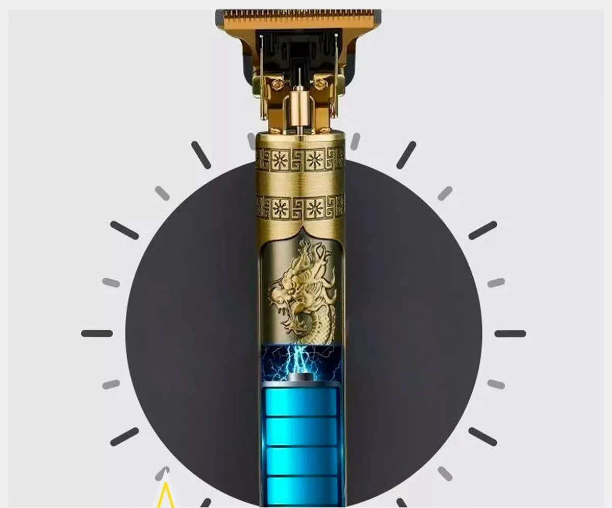 Máquina de Afeitar Profesional USB Recargable Dorada – ¡Estilo, Potencia y Eficacia en Cada Pasada! ⚡
