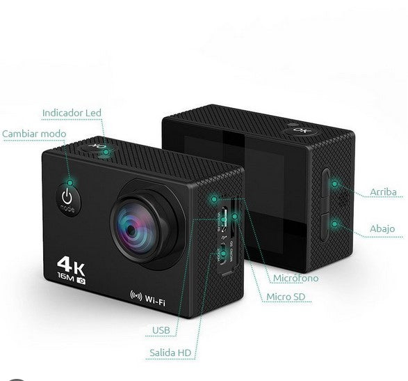 Camara Deportiva 4k ULTRA HD Sports Sumergible
