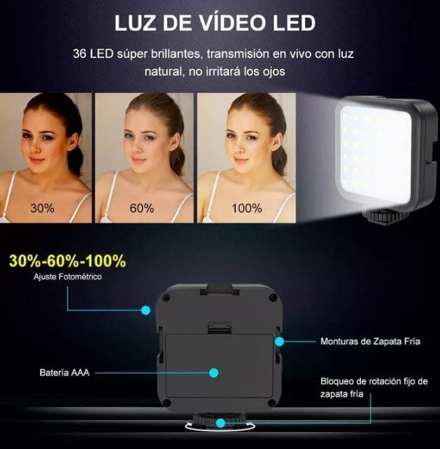 KIT Tripode De Celular Con Luz Y Microfono