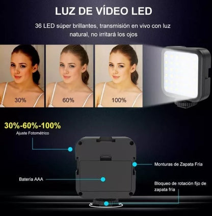 KIT Tripode De Celular Con Luz Y Microfono