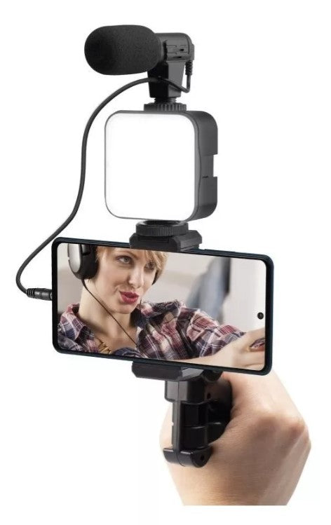 KIT Tripode De Celular Con Luz Y Microfono