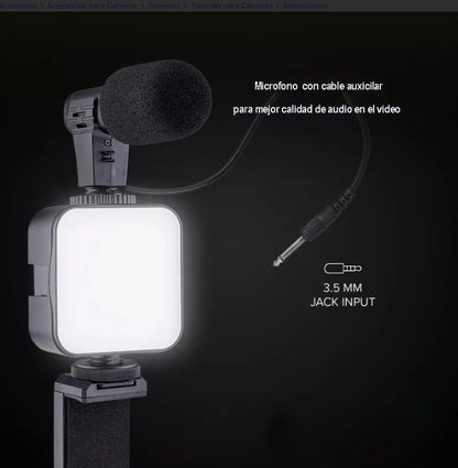 KIT Tripode De Celular Con Luz Y Microfono