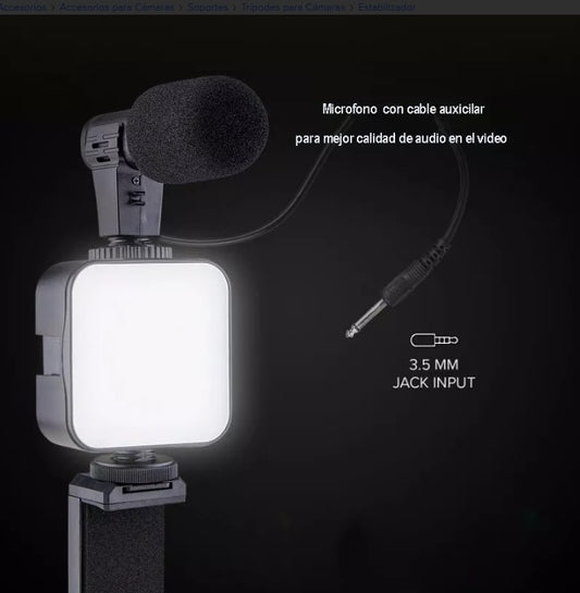 KIT Tripode De Celular Con Luz Y Microfono