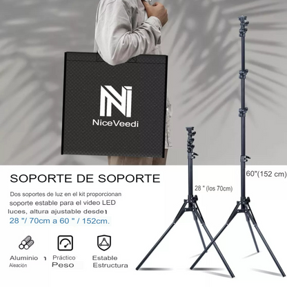 Foco de Luz LED 48 cm Trípode 2.1 M